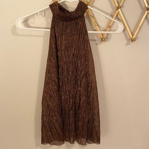 Shimmer halter neck tank top